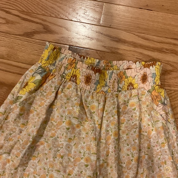 American Eagle High-Waist Wide Leg Floral Pants - Yellow cotton linen large - Picture 10 of 14